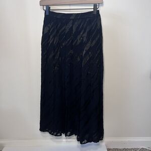 VTG Jaeger Midi Skirt Women XS Witchy Velvet Burnout 90s Y2K Pleat Whimsigoth